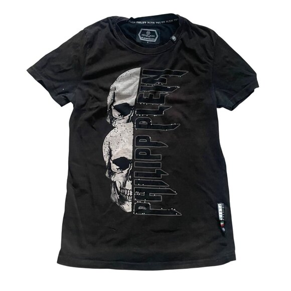 Philipp Plein Brown Platinum Cut Skull Graphic T-Shirt S - Picture 1 of 9
